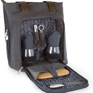 NWOT: Wine & Cheese tote/cooler by PicnicTime-Grey